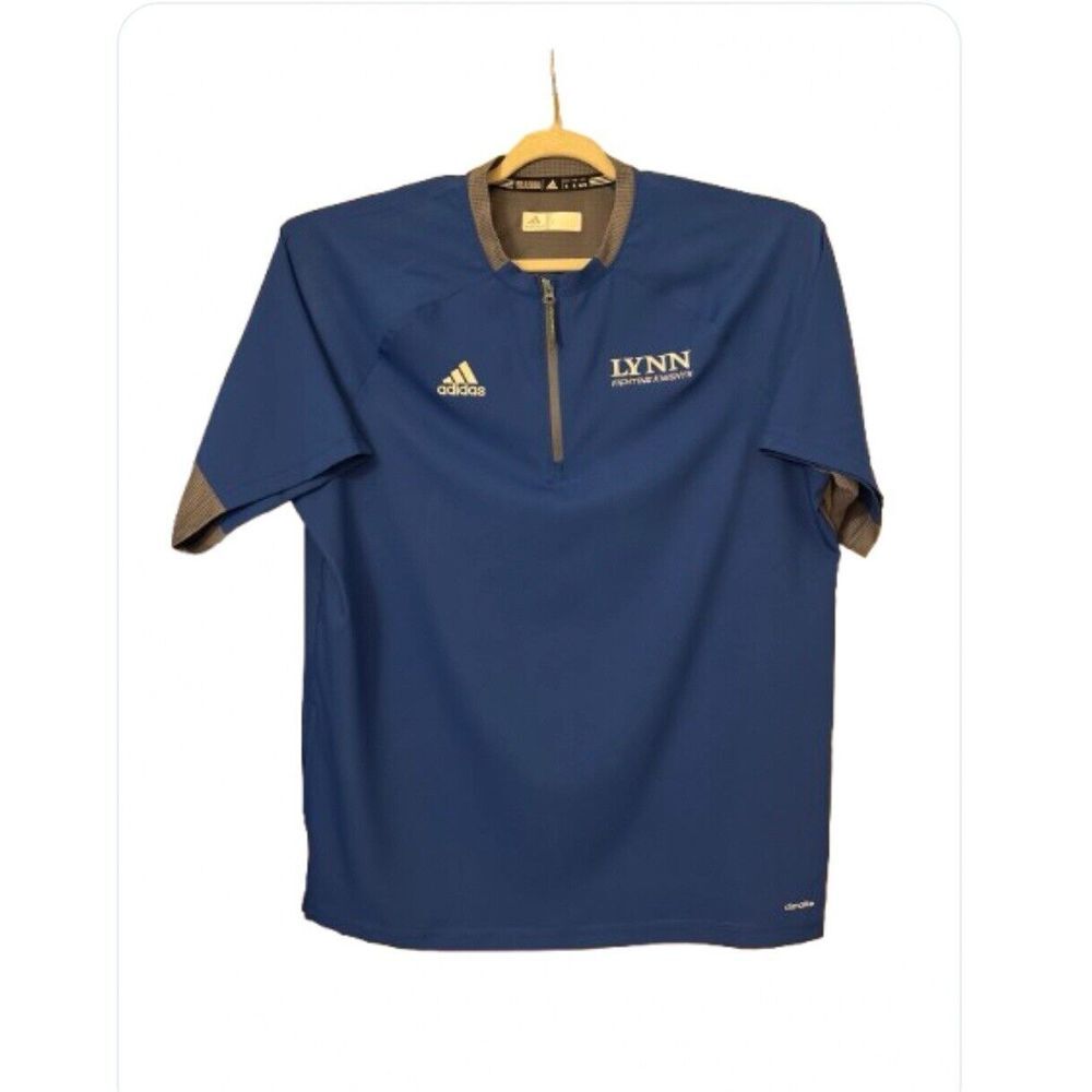 Adidas Lynn Fighting Knights Blue short sleeve 1/4 zip Sz‎  XL. NWOT Climalite
